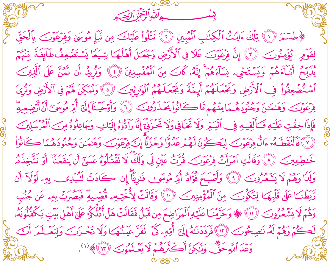 سورة القصص، الآيات: ١–١٣