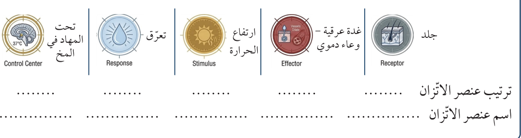 تحقّق ممّا تعلمت: ترتيب عناصر الاتزان عند ارتفاع الحرارة