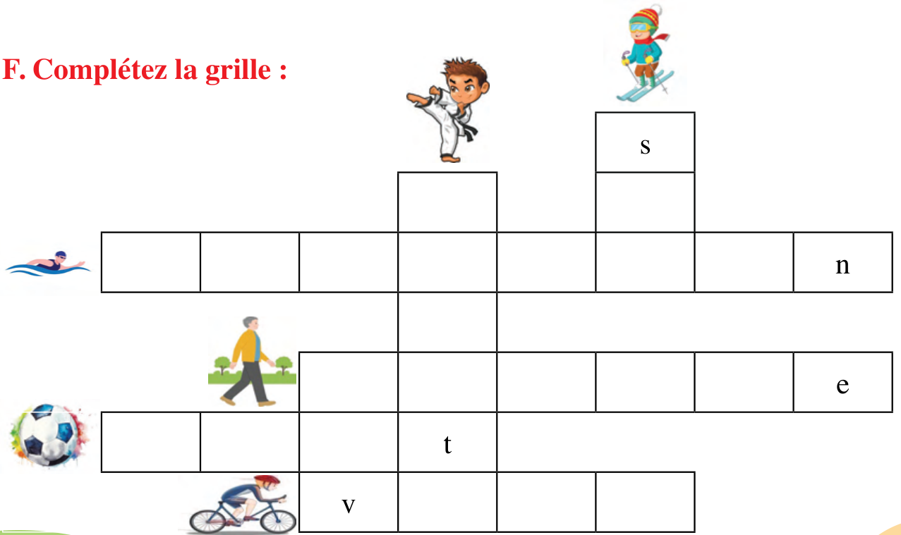 F. Complétez la grille :